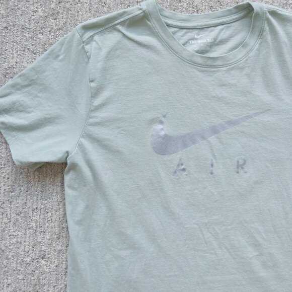 Nike Air Crew Neck Graphic Tee T-Shirt Green Swoosh Short Sleeve Men Medium READ - Picture 1 of 9